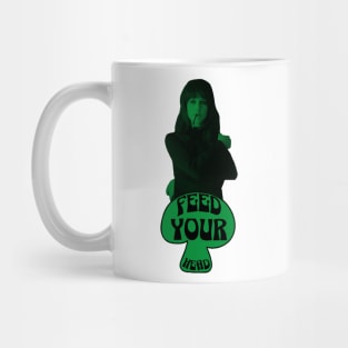 Feed Your Head (In Trippy Black and Green) Mug